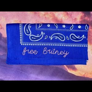 Free Britney hand embroidered bandana